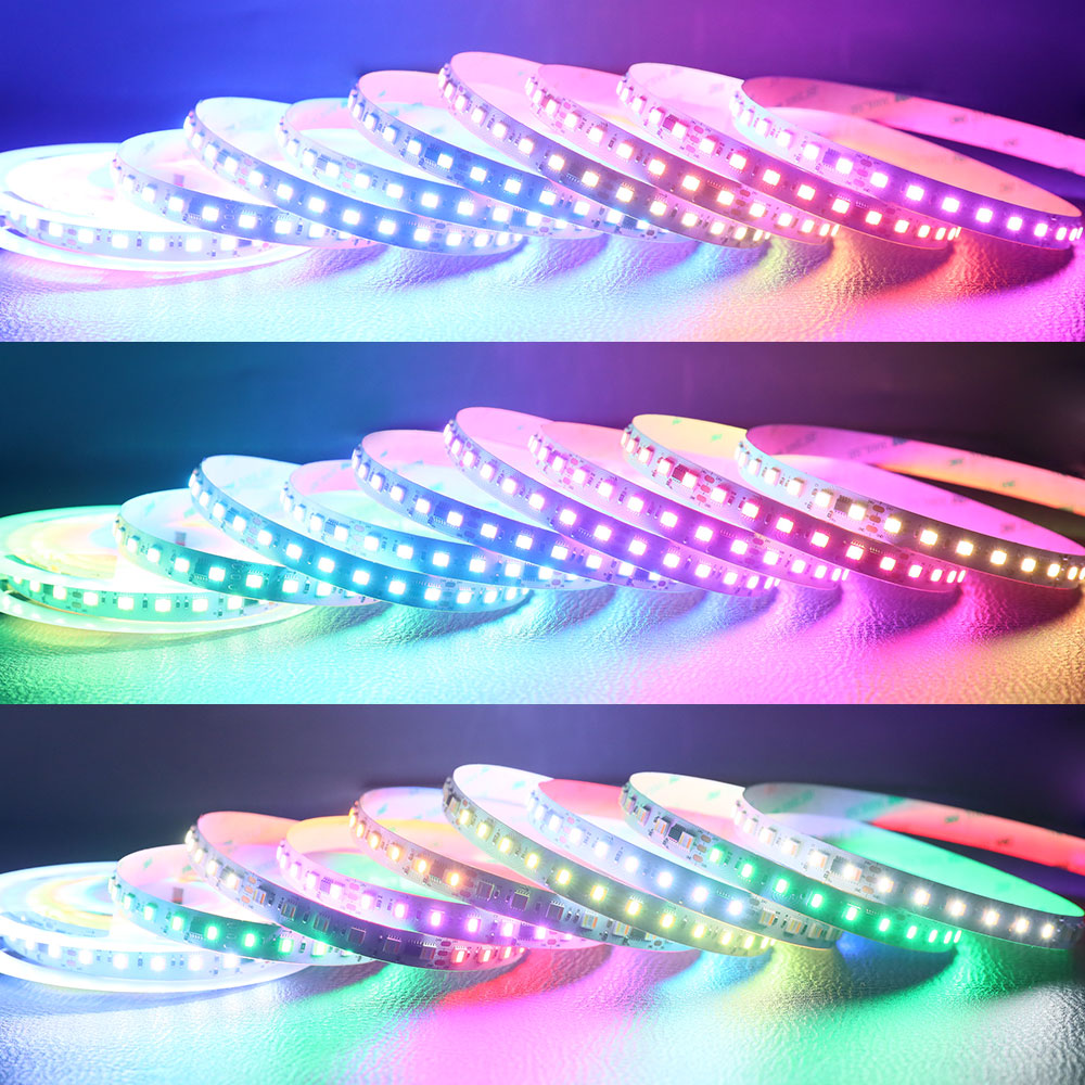 24V 12mm FW1906 (Similar to WS2812B) Digital 5in1 RGB+CCT 84LEDs/m Addressable LED Strip Light 24V 12mm FW1906 (Similar to WS2812B) Digital 5in1 RGB+CCT 84LEDs/m Addressable LED Strip Light